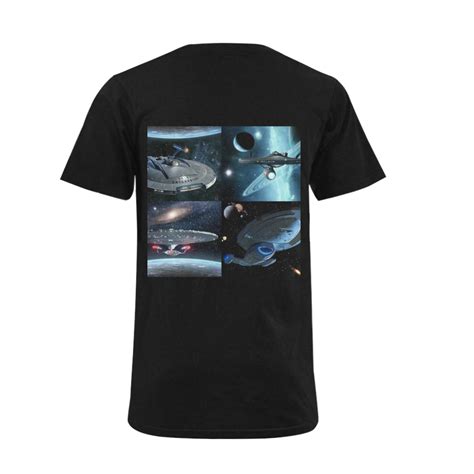 Star Trek Mens Black T Shirt Mens V Neck T Shirt Usa Size Model