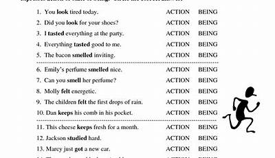 action verbs and linking verbs worksheet