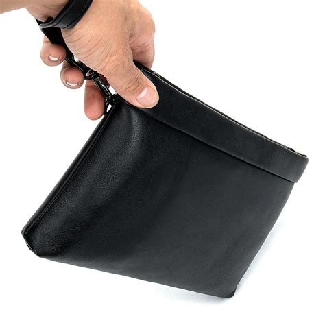 Fashion Black Leather Mens Clutch Purse Clutch Bag Wristlet Bag For M