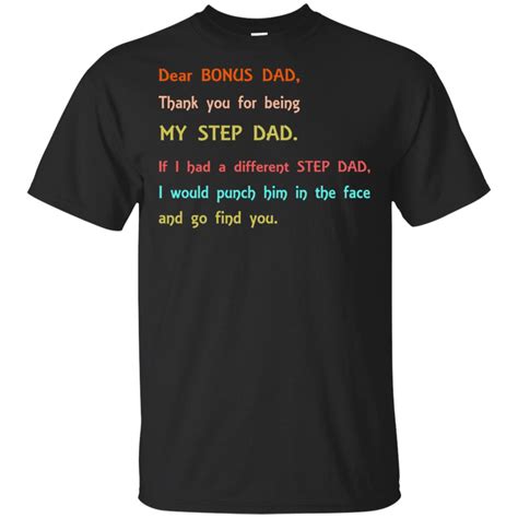 Dear Bonus Dad Thank You For Being My Step Dad Shirt Allbluetees