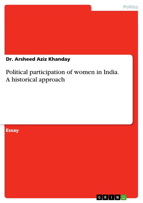 Political Participation Of Women In India A Historical Approach GRIN