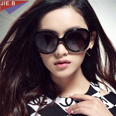 Women Polarized Sunglasses Retro Big Frame Design Black Sun Glasses In