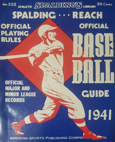 Spalding Reach Official Baseball Guide 1940 1941 Sports