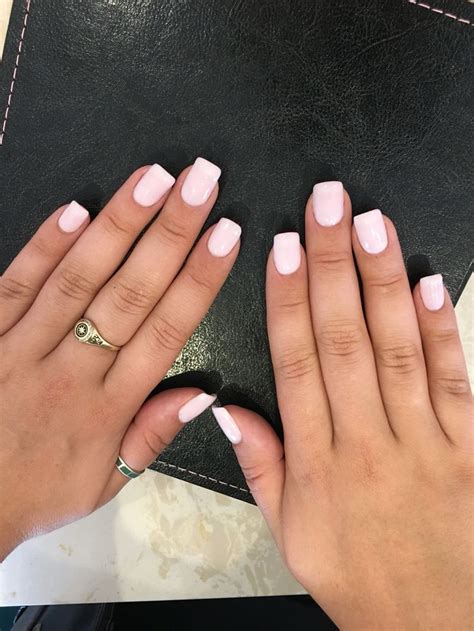 Short Baby Pink Square Acrylic Nails Finally Some
