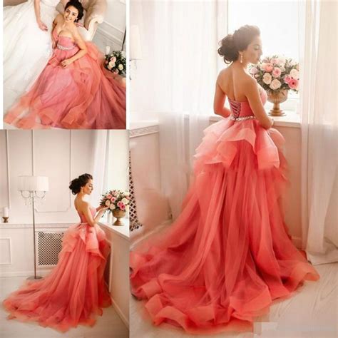 Coral Prom Dress Elegant Prom Dress Sweetheart Neckline Prom Dresses