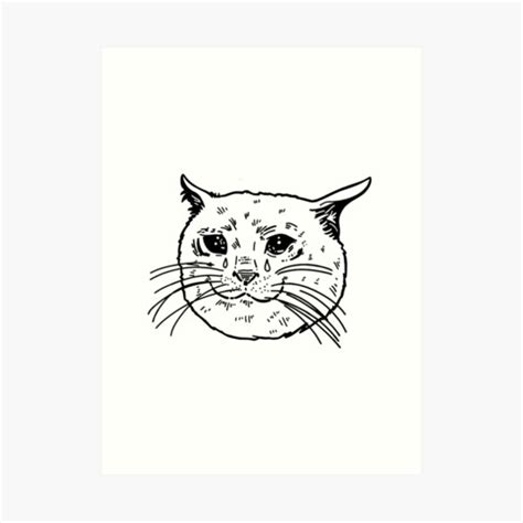 Sad Cat Meme Art Print For Sale By Funkeymonkey9 Redbubble