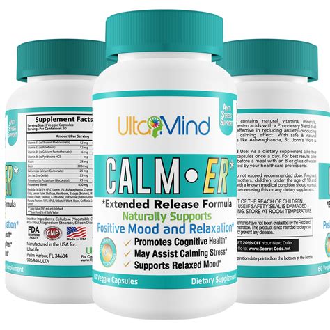Calm ER Anxiety Supplement Extended Release Stress Relief W Fast