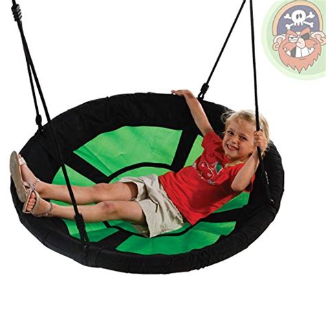 Ge­schlos­se­ne sitz­flä­che » bei amazon prüfen » bei ebay prüfen: Nestschaukel Gartenpirat® 98 cm - 150 kg | Garten-Kids.com