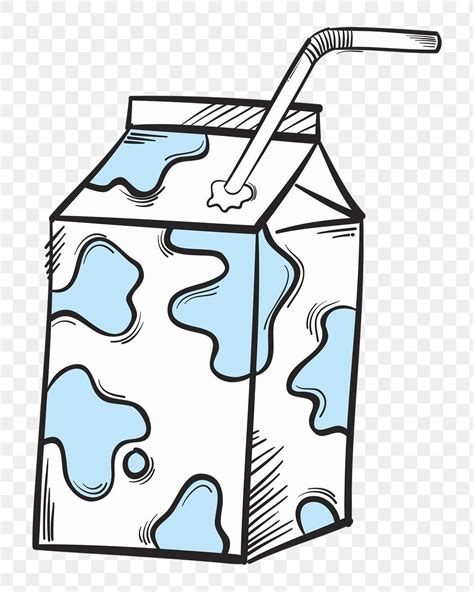 A Cartoon Milk Carton With A Straw In It And Blue Liquid On The Side