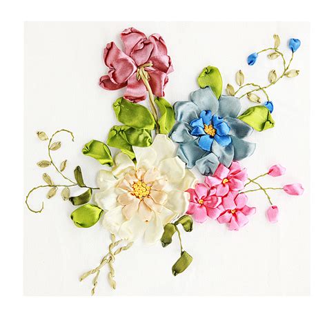 Shipping via international air mail with tracking number. Silk Ribbon Embroidery Kits DIY Flower Painting Kit ...