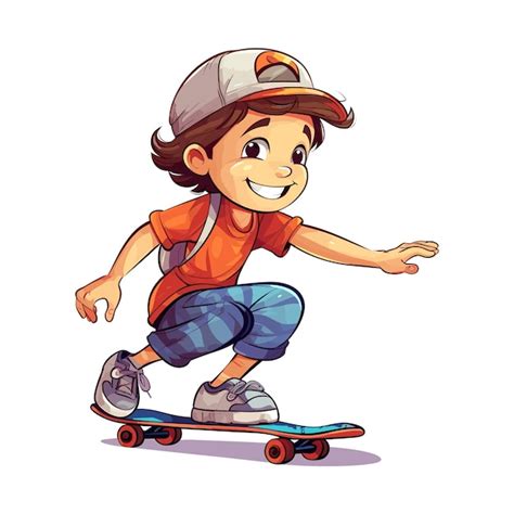 Premium Vector Cool Boy On Skateboard Vector Illustration