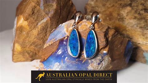 Natural Australian Opal Earrings Lightning Ridge Ear Youtube