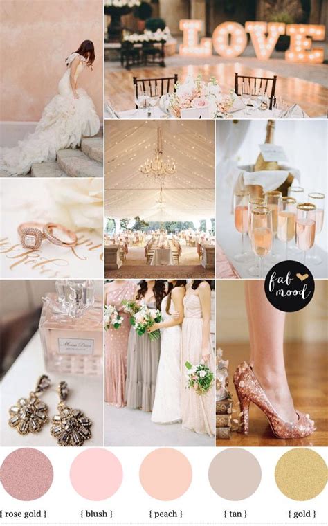 Blush Gold Peach Gray And Taupe Wedding Decor Gold Wedding Colors