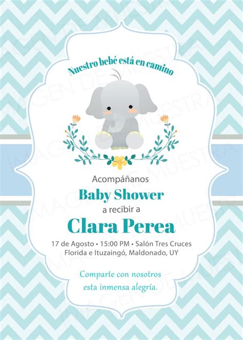 Tarjeta Invitacion Baby Shower Elefante Oveja Whatsapp 16000 En