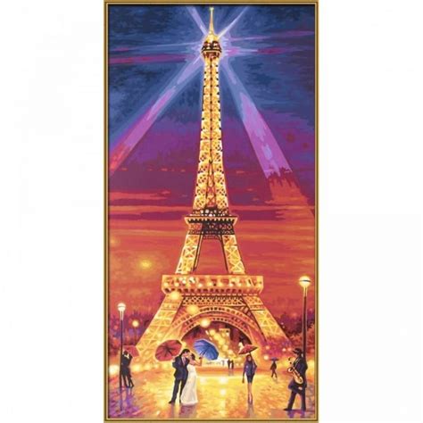 Premium Paint By Number Eiffel Tower At Night Craft And Hobbies From