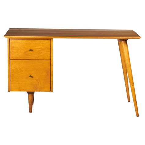 Paul Mccobb Lacquered Maple And Brass Desk For Sale At 1stdibs