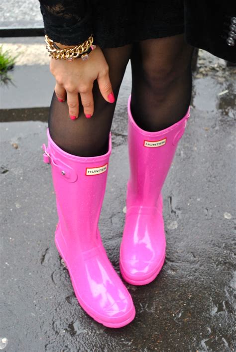 Rain Look Pink Hunter Boots Madame Daniel Hunter Boots Pink
