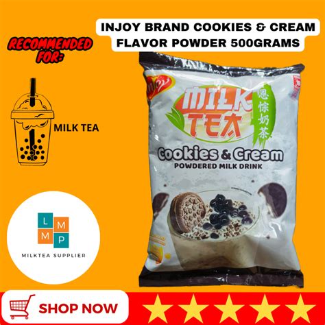 Injoy Cookies And Cream Milk Tea Flavor Powder 500g Instant Powdered