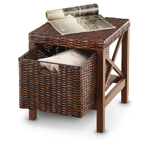 Modern but cheap unique coffee tables designs. Wood / Rattan Storage Ottoman - 229612, Housekeeping ...