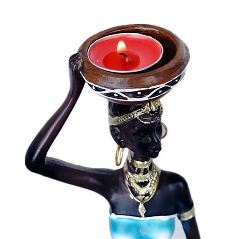 T Giving Candle Holder African Women Decoration Table Decoration