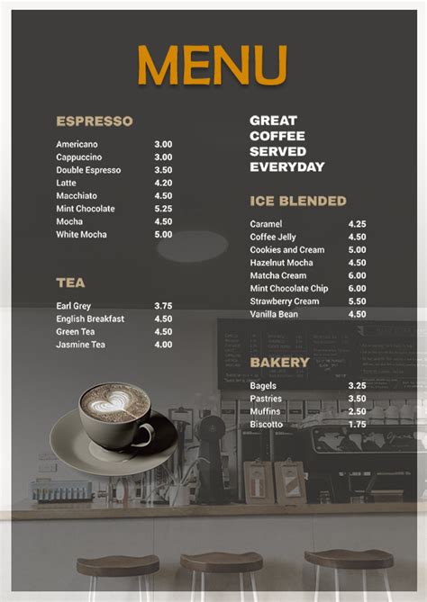 Coffee Shop Menu Template Word Free 2023 Template Printable