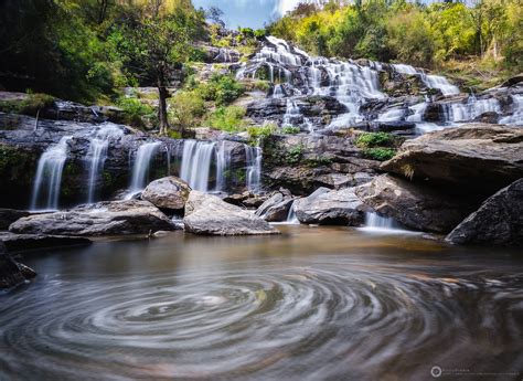 Wallpaper Landscape Forest Fall Leaves Waterfall