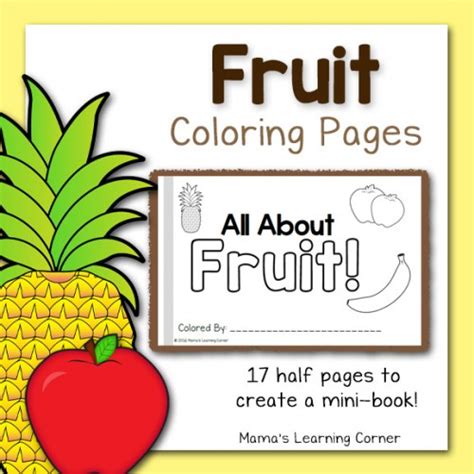 Fruit Coloring Pages Mamas Learning Corner
