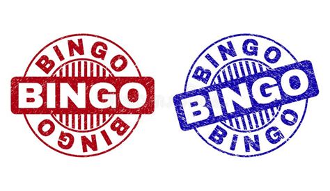 Grunge Bingo Textured Round Stamps Stock Vector Illustration Of Blue