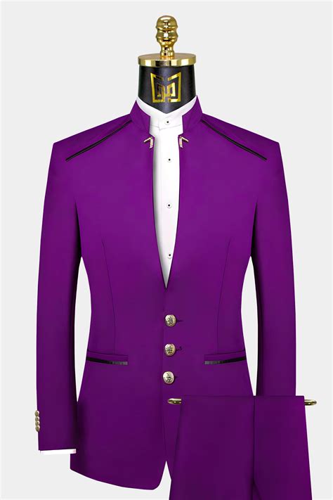 Purple Mandarin Collar Suit Gentlemans Guru In 2022 Mandarin