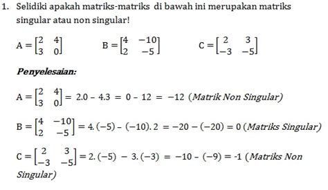 Contoh Soal Matriks Singular