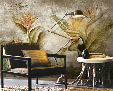 Beibehang Custom Wallpaper Scandinavian Retro Tropical Rainforest Sofa
