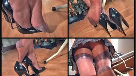 Ironing In Low Cut High Heels Part 2 Pantyhose N Y L O N S Shoeplay