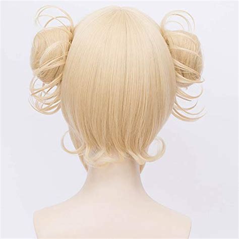 Laubeauté My Hero Academia Himiko Toga Cosplay Wig Blonde Anime Double Buns Halloween Costume