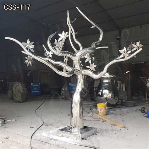 Large Outdoor Modern Metal Stainless Steel Tree Sculpture For Sale Css