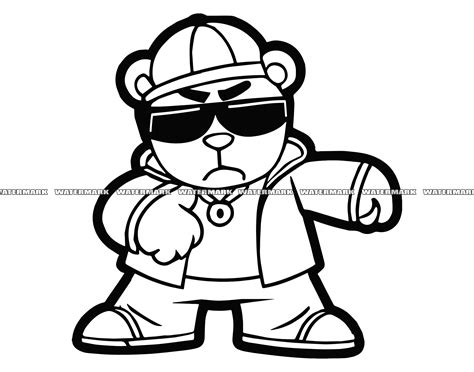 Gangster Teddy Bear Svg 2 Animal Wild Wildlife Mafia Clothes Etsy