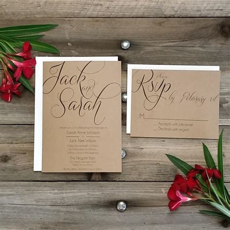 printed country rustic wedding invitation package printed rsvp w envelopes rustic wedding