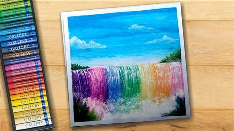 WaterFall Drawing || Drawing with oil pastel || Step by ... Moonlight waterfall scenery drawing for beginners with oil pastels.