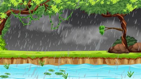 Rain Cartoon Background