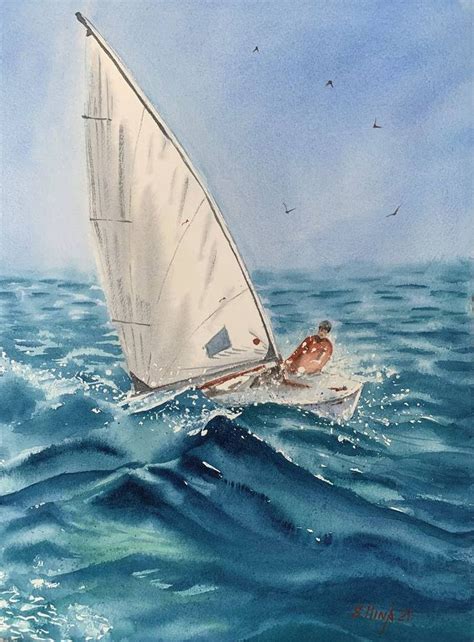 Under Sail Painting By Svetlana Ilina Sailing Painting Sailboat