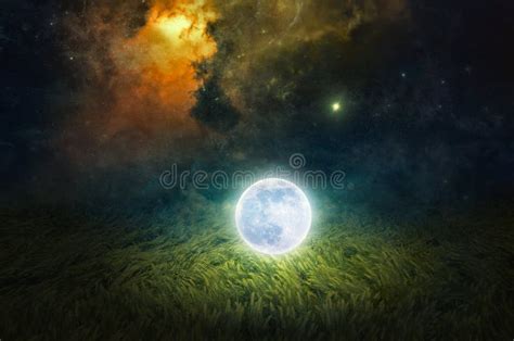 Unreal Fantastic Image Luminous Sphere Similar To Full Moon