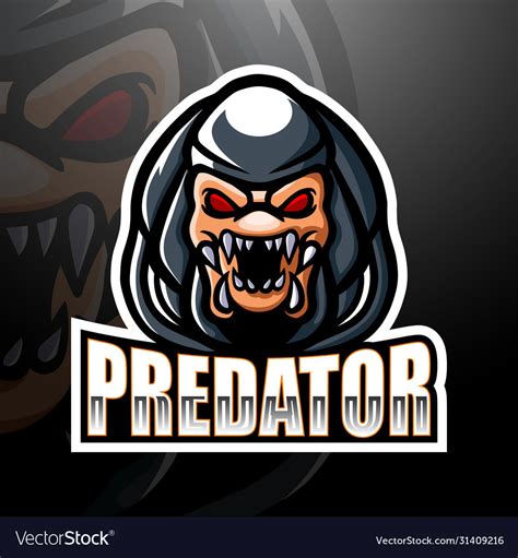 Predator Mascot Esport Logo Design Royalty Free Vector Image