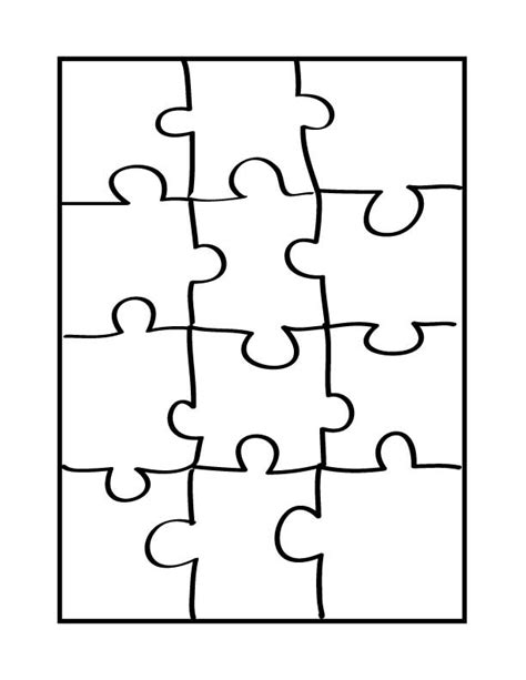 Puzzle Pieces Template Free Coloring Home