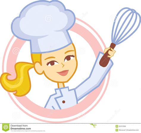 Bakery Culinary Girl Chef Cartoon In Logo Style Character Design