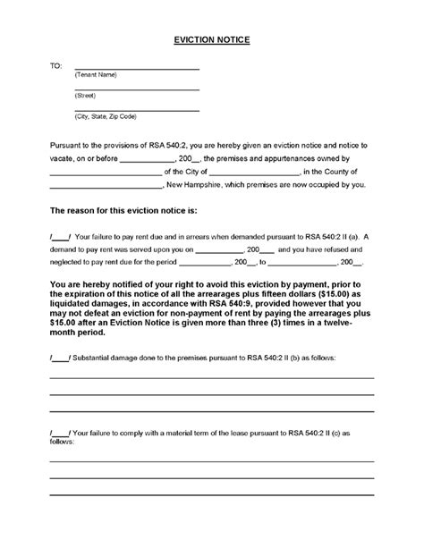 Sample Eviction Notice Letter Free Printable Documents