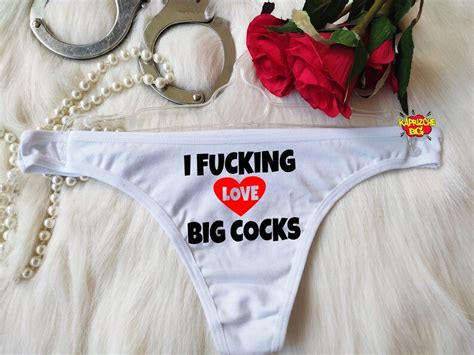 I Love Big Cocks Naughty Hotwife Panties Crotchless Panties Etsy