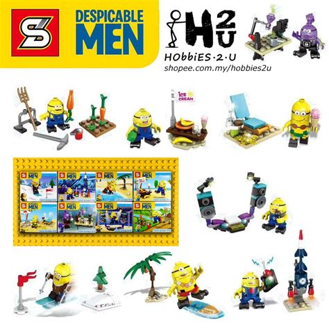 Despicable Me Minions Minifigures 8pcs Set Lego Compatible Shopee