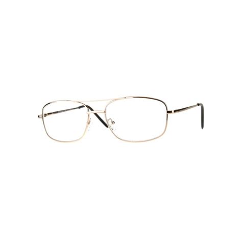 Mens Metal Rim Classic Rectangular Bifocal Reading Eye Glasses Gold 30