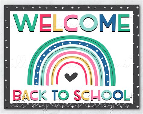 Printable Welcome Back To School Rainbow Photo Sign Instant Etsy Singapore