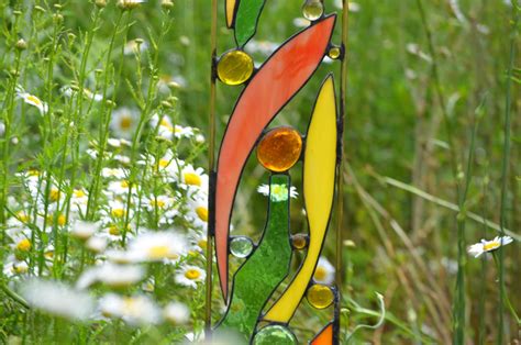 Stained Glass Stained Glass Yard Art Garden Sculpture Etsy