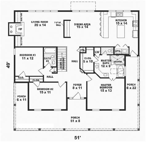 Southern Style House Plan 3 Beds 2 Baths 1800 Sqft Plan 81 291